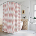 Red & White Chevron Shower Curtain – Bold V-Stripe