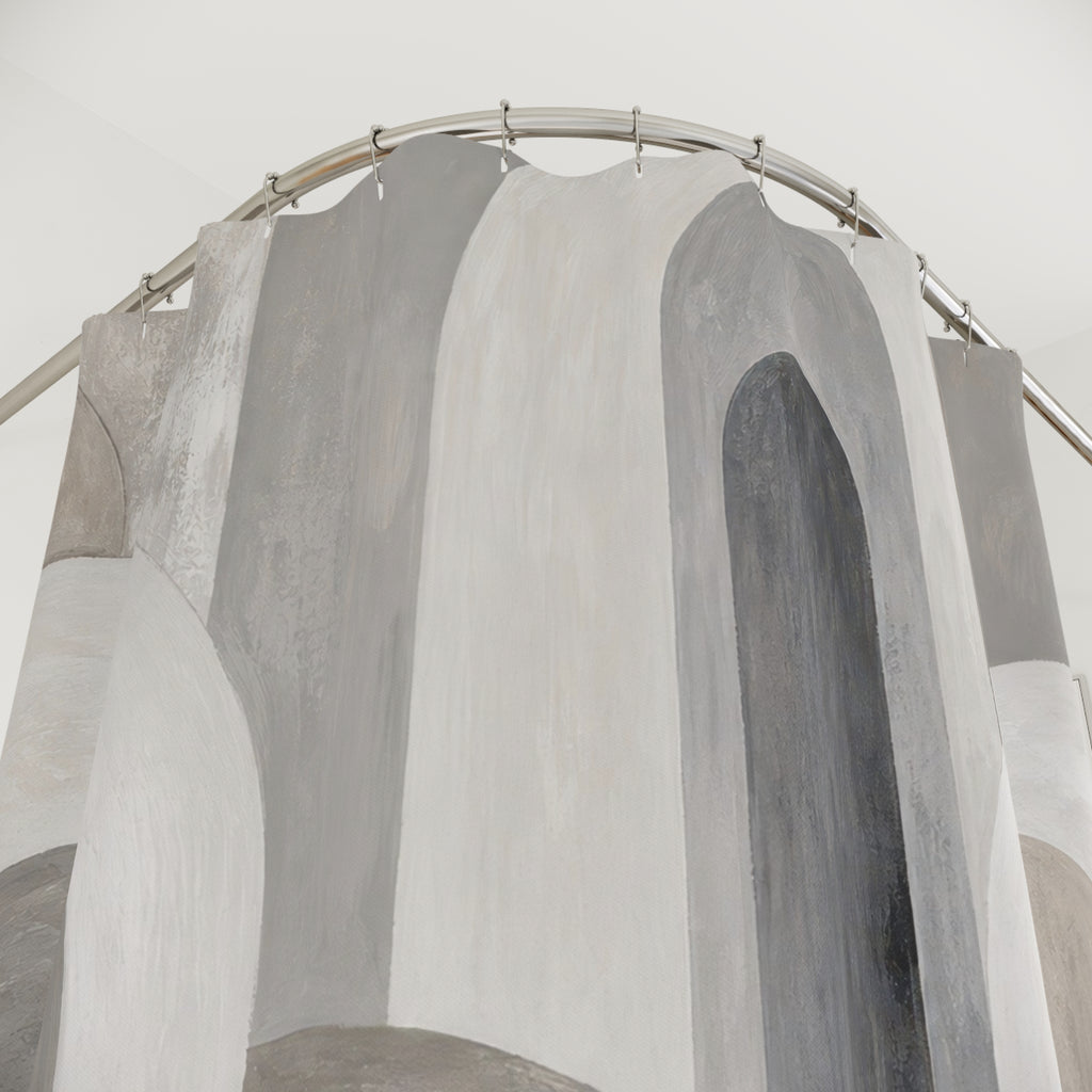 Grey Arch Geometric Shower Curtain