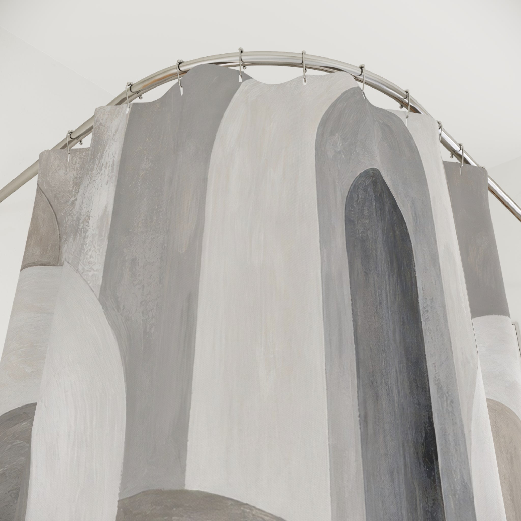 Grey Arch Geometric Shower Curtain