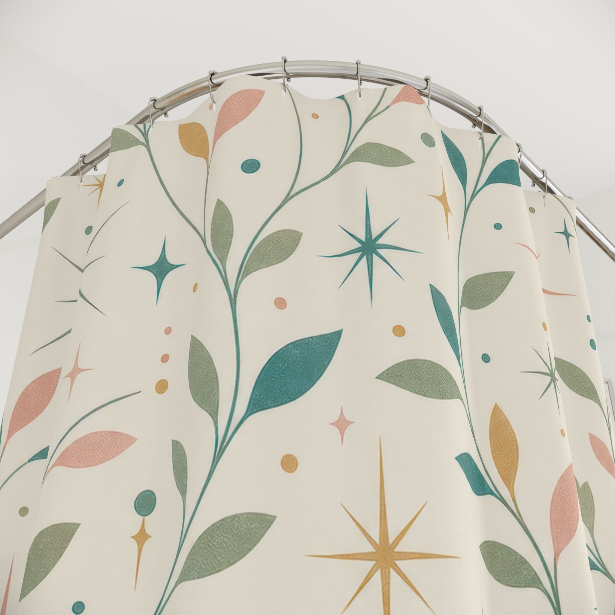 Atomic Botanical Vine Retro Shower Curtain