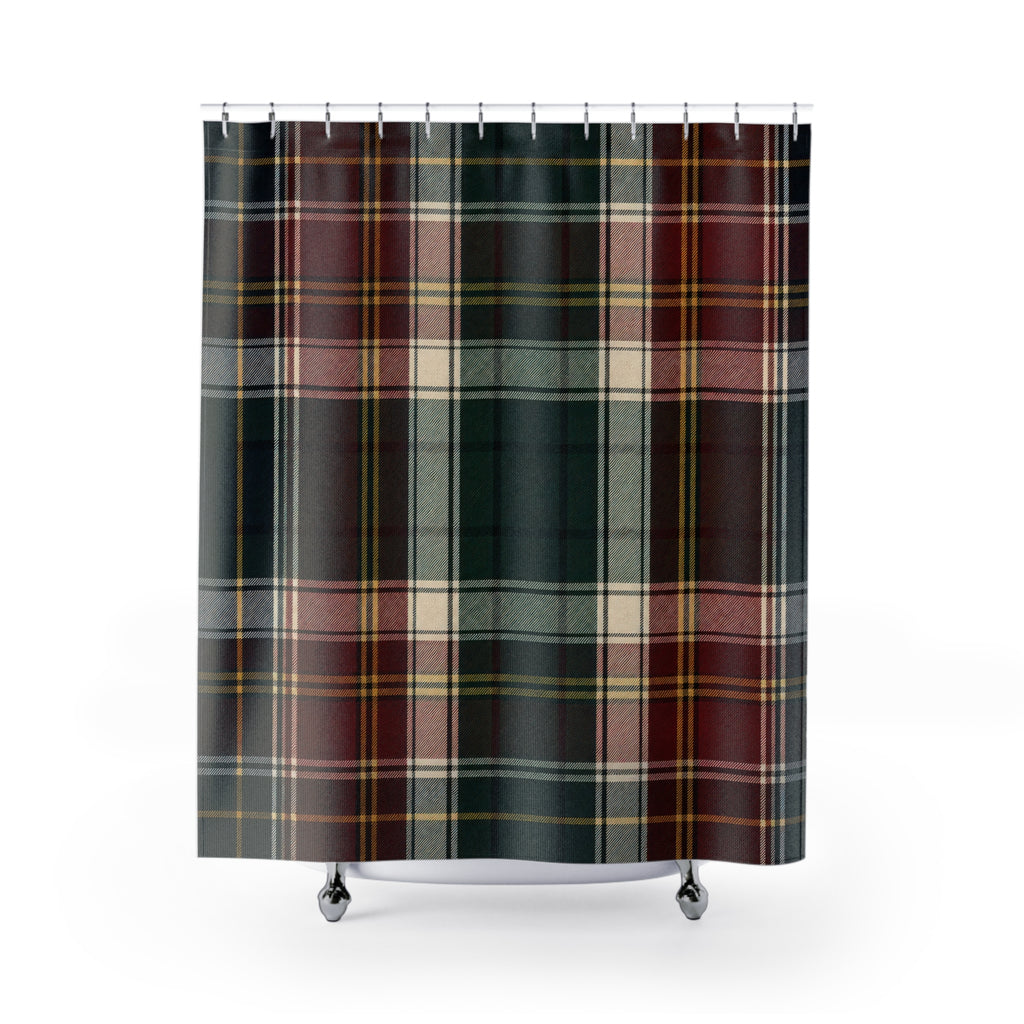 Red Green Tartan Check Shower Curtain