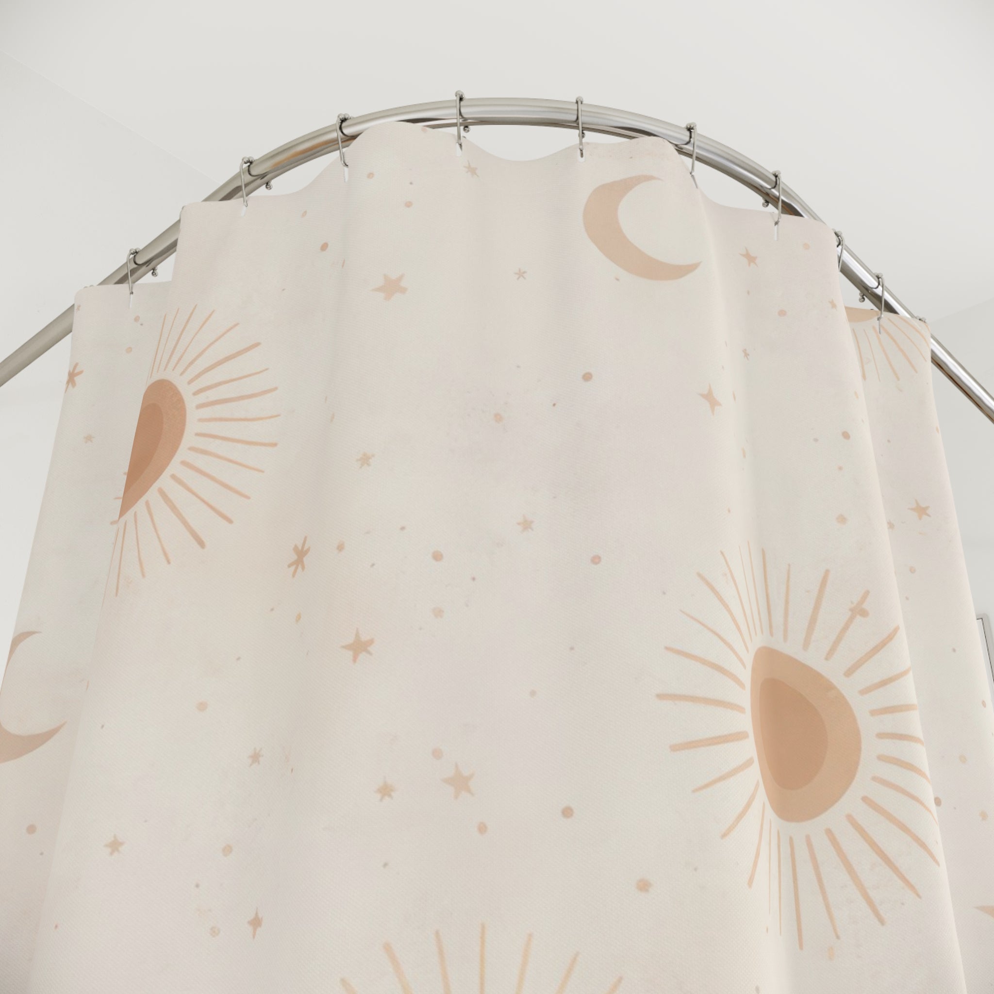 Boho Sun and Moon Shower Curtain — Terracotta