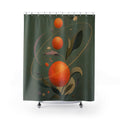 Persimmon Orbit Orange Shower Curtain