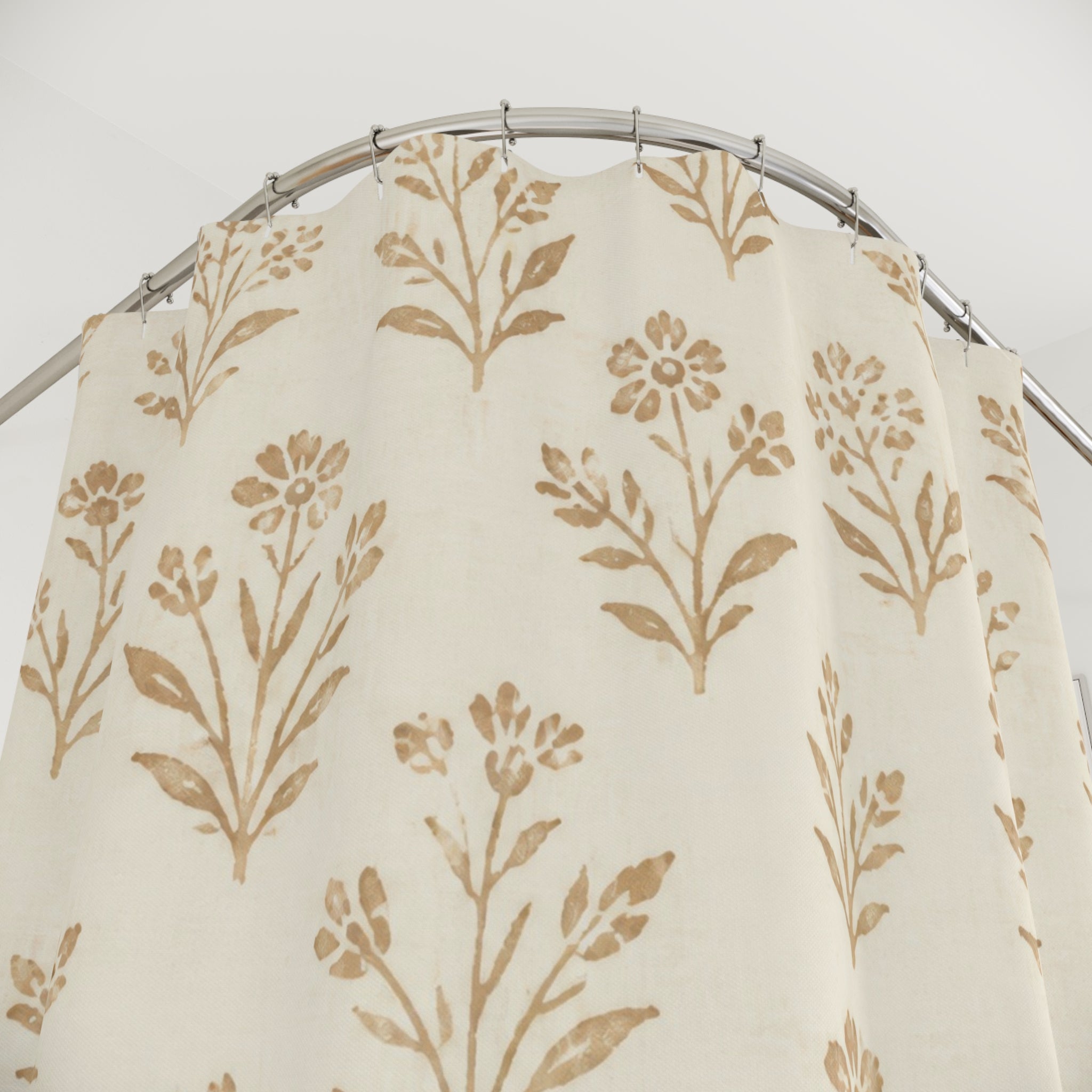 Tan Botanical Sprig Shower Curtain