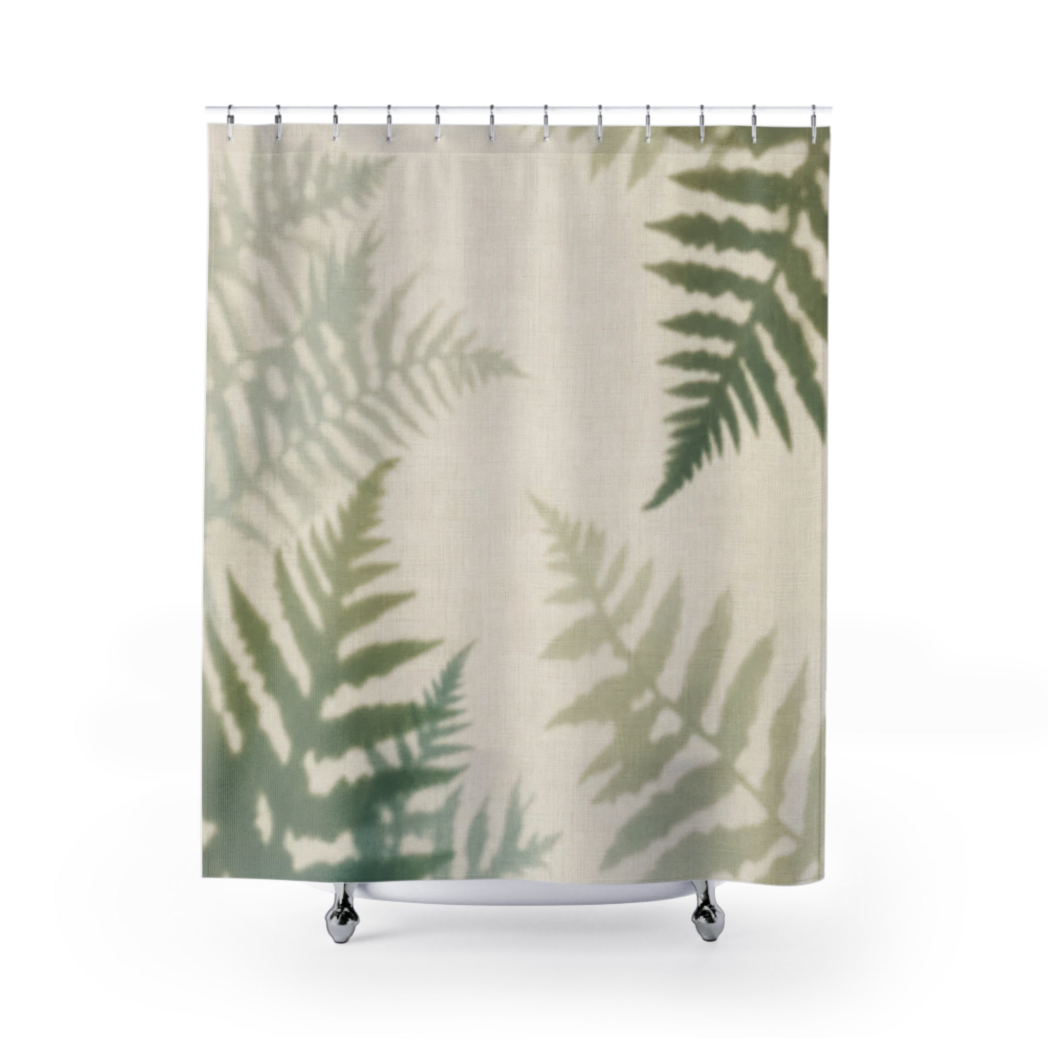 Green Botanical Fern Shower Curtain