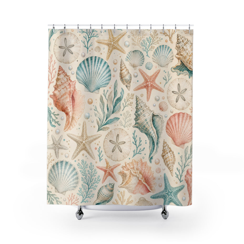 Seashell Starfish Shower Curtain