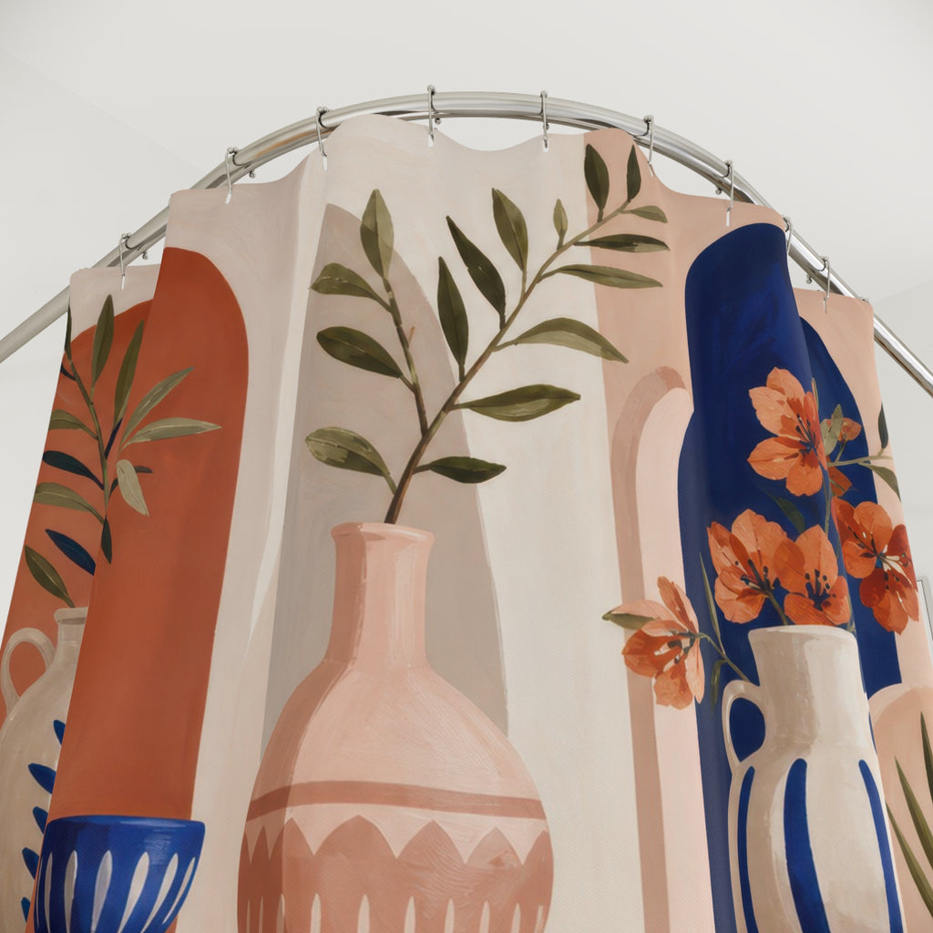 Ceramic Garden Artistic Shower Curtain