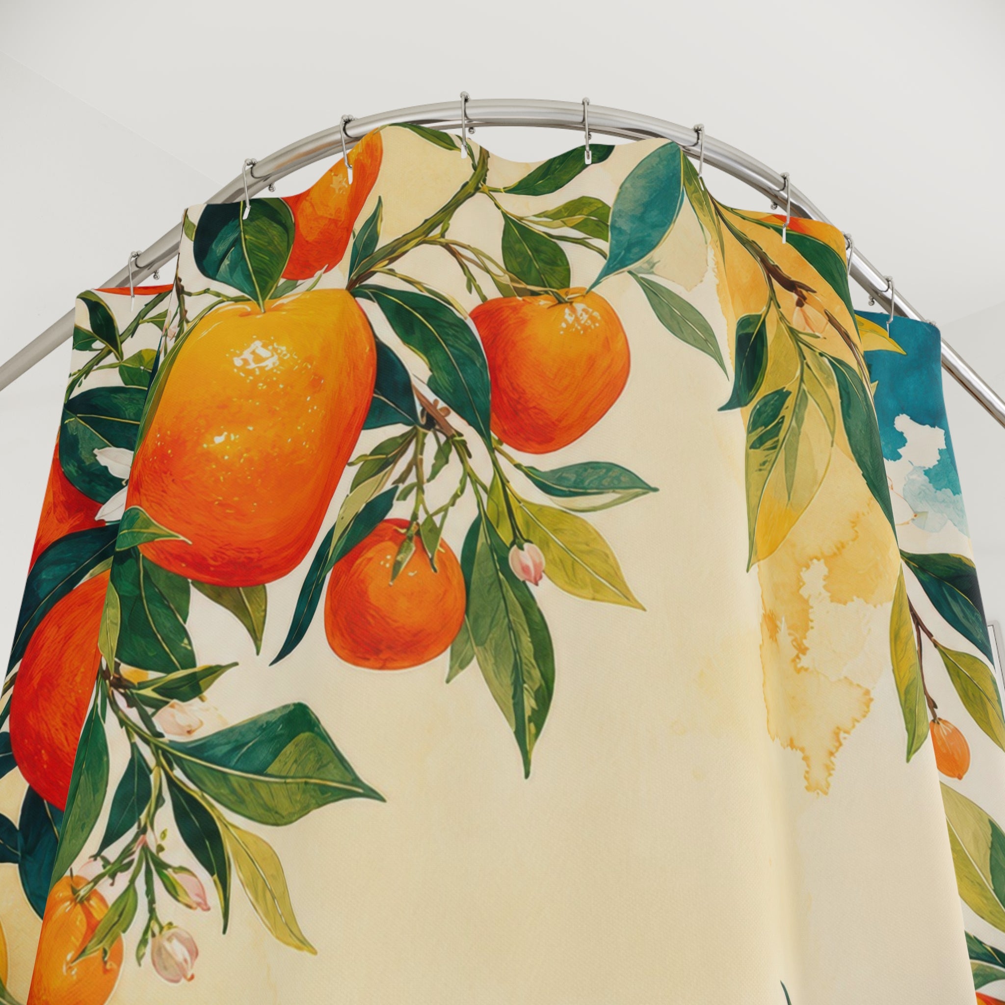 Citrus Canopy Orange Shower Curtain