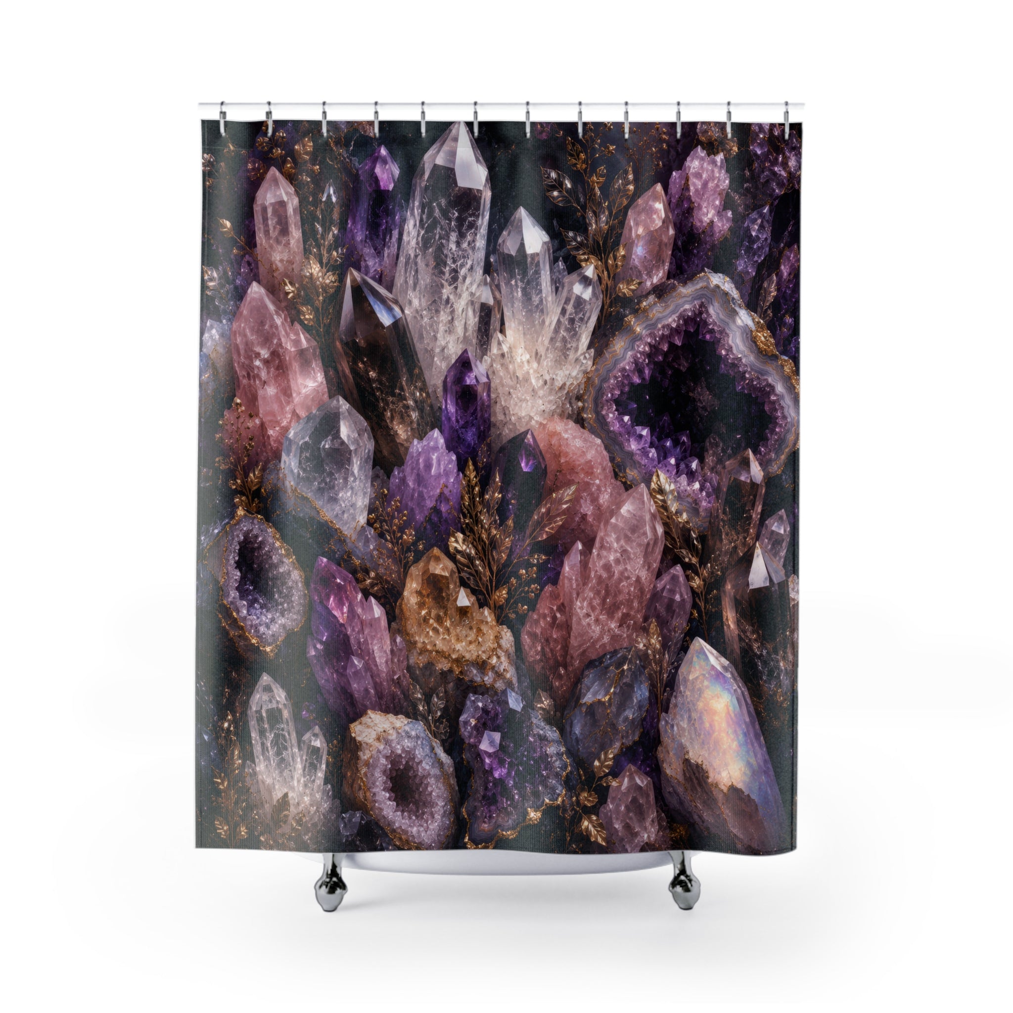 Crystal Shower Curtain: Amethyst Geode