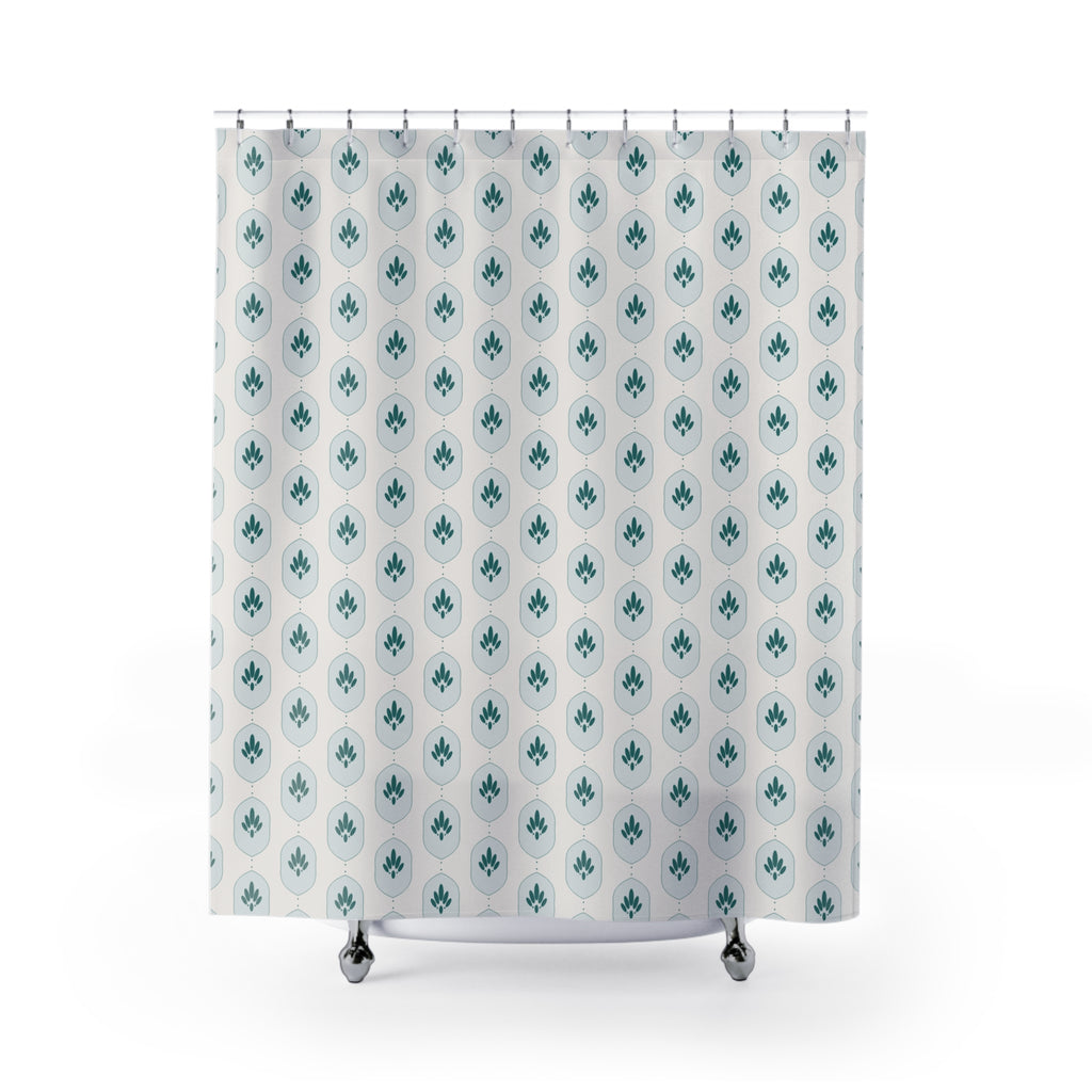 Teal Damask Shower Curtain – Jewel-Tone Ogee