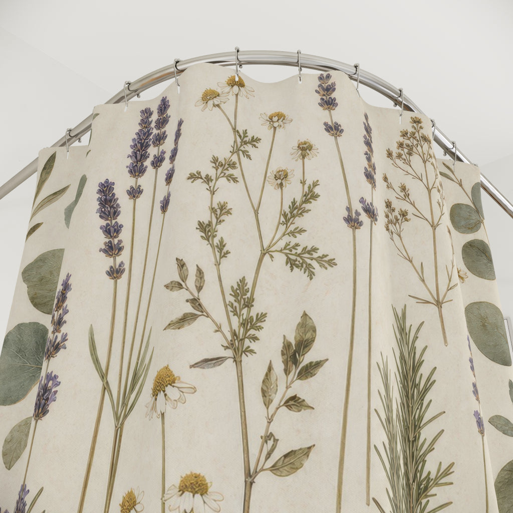 Lavender Eucalyptus Herb Shower Curtain