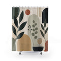 Modern Botanical Plant Shower Curtain