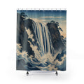 Japanese Blue Landscape Print Shower Curtain
