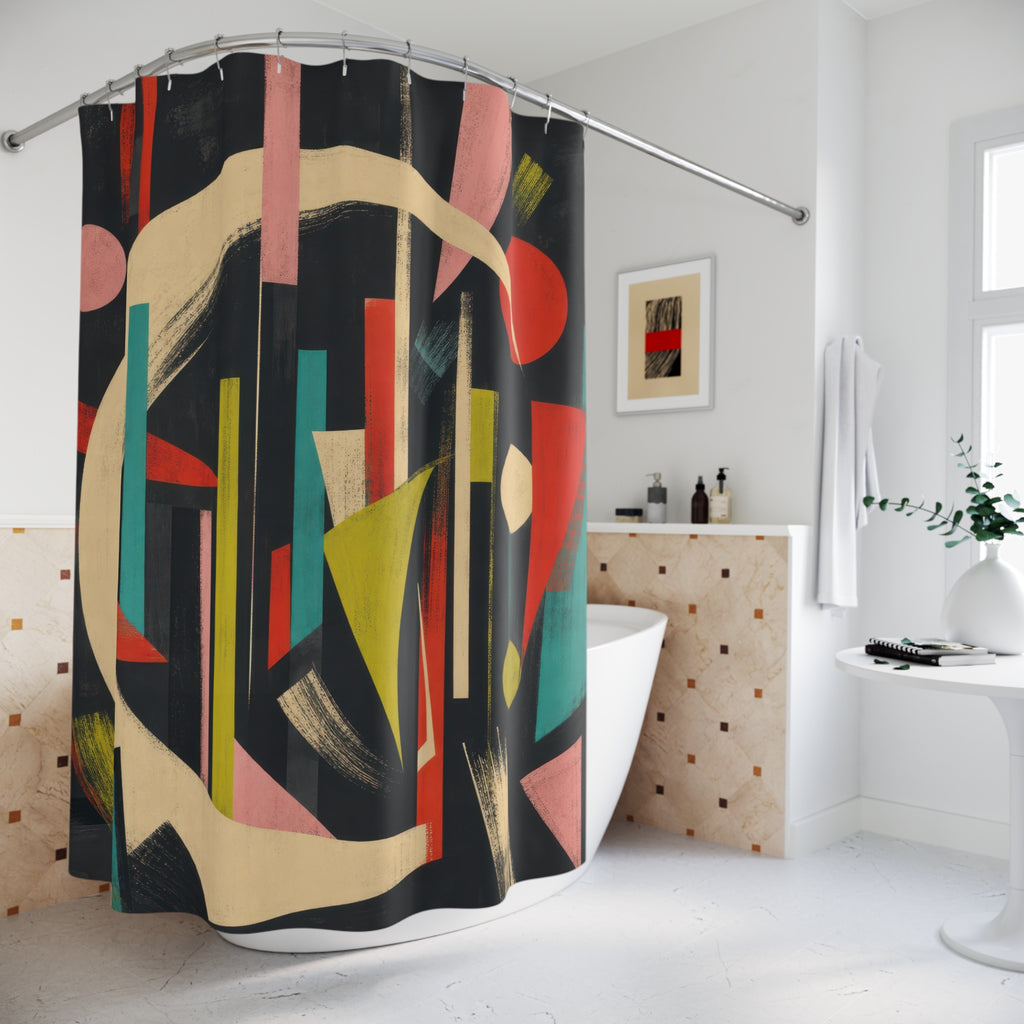 Jazz Rhythm Mid Century Modern Shower Curtain
