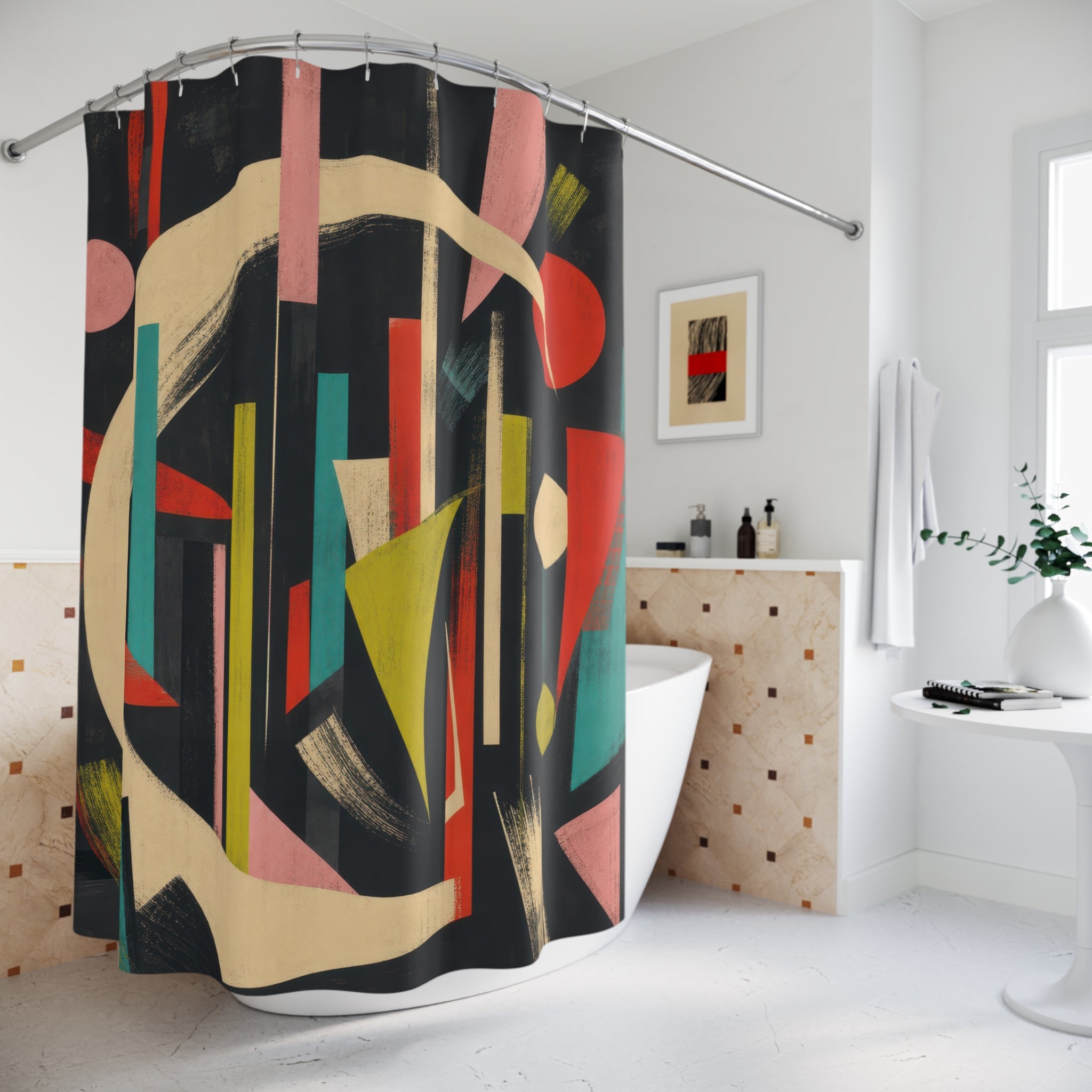 Jazz Rhythm Mid Century Modern Shower Curtain