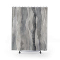 Gray Striped Watercolor Shower Curtain