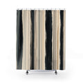 Beige Tan Painted Pinstripe Shower Curtain