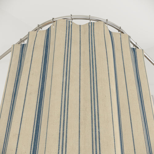 Blue Cream Ticking Stripe Shower Curtain