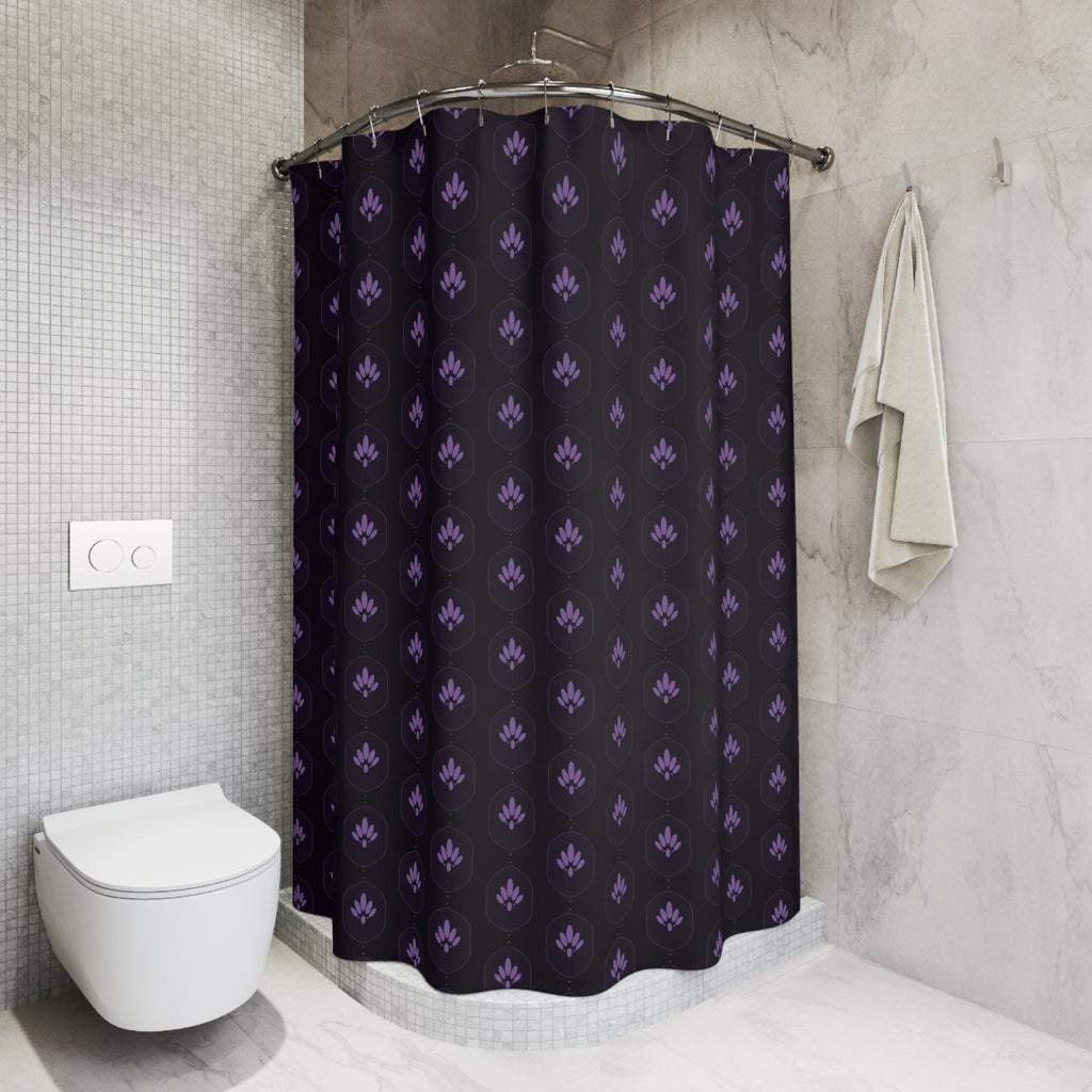 Purple Damask Shower Curtain – Dark Amethyst Ogee