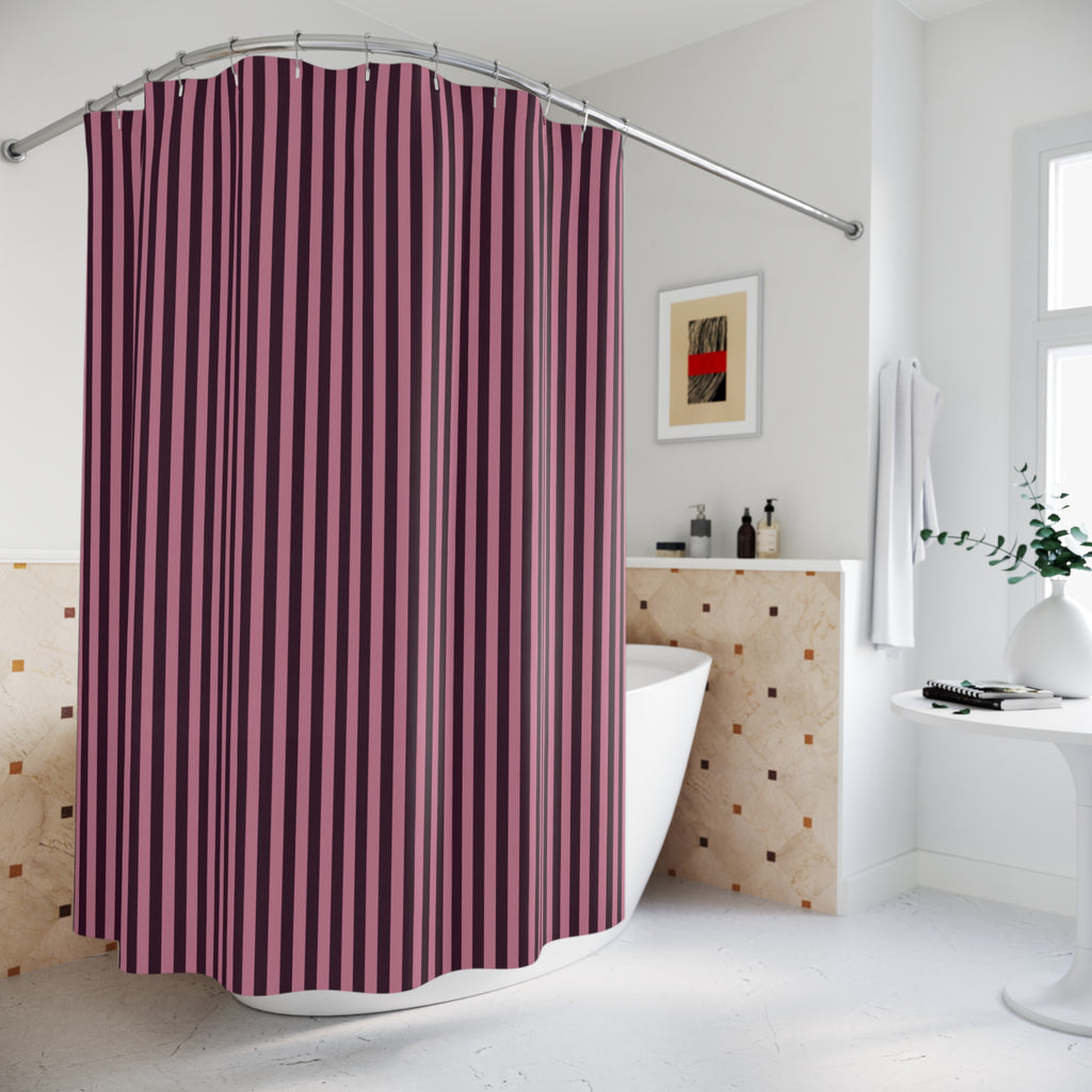 Purple and Pink Cabana Stripe Shower Curtain