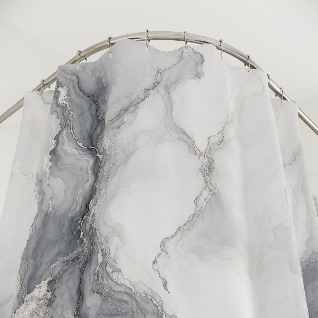 Grey Marble Shower Curtain