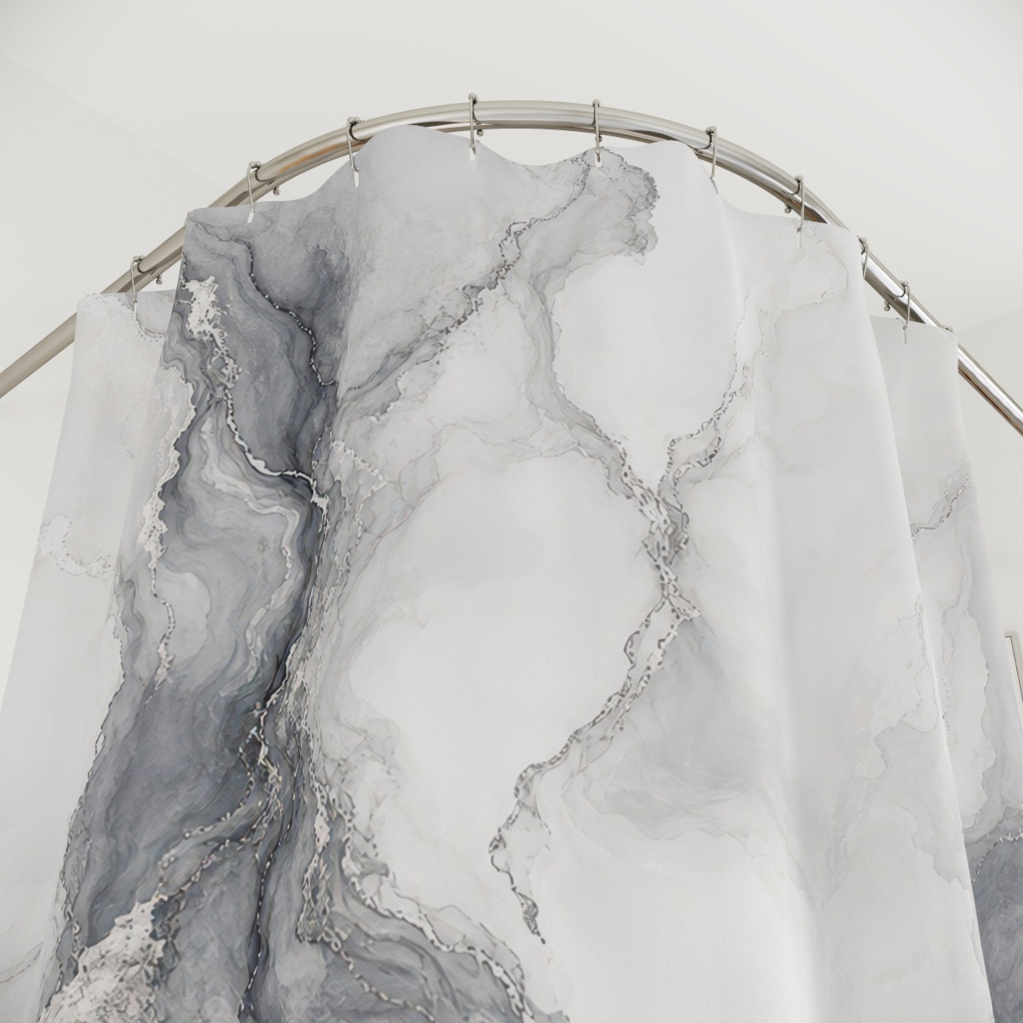 Grey Marble Shower Curtain