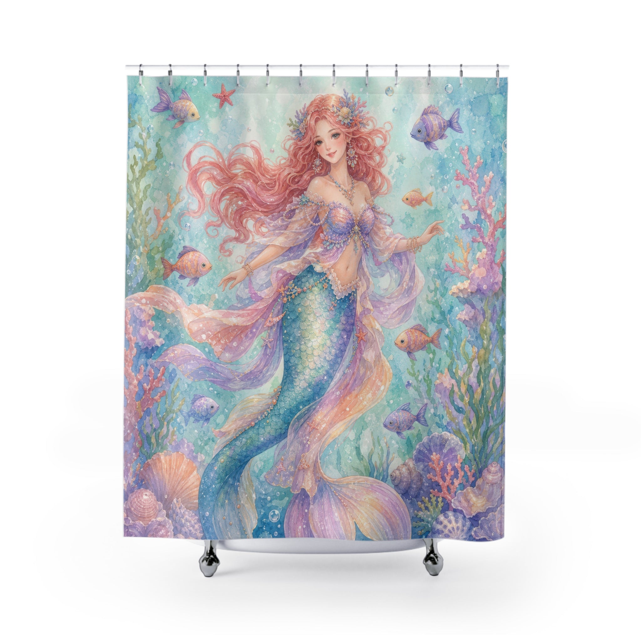 Pastel Coral Reef Shower Curtain