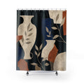 Vase Leaf Black Botanical Shower Curtain