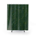 Green Botanical Shower Curtain, Boho Leaf Bath Decor, Dotted Vine Pattern, Forest Sage Guest Bathroom Decor, Organic Green Style