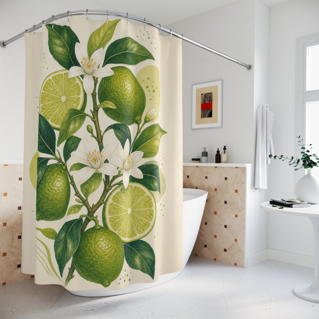 Lime Fruit Green Shower Curtain