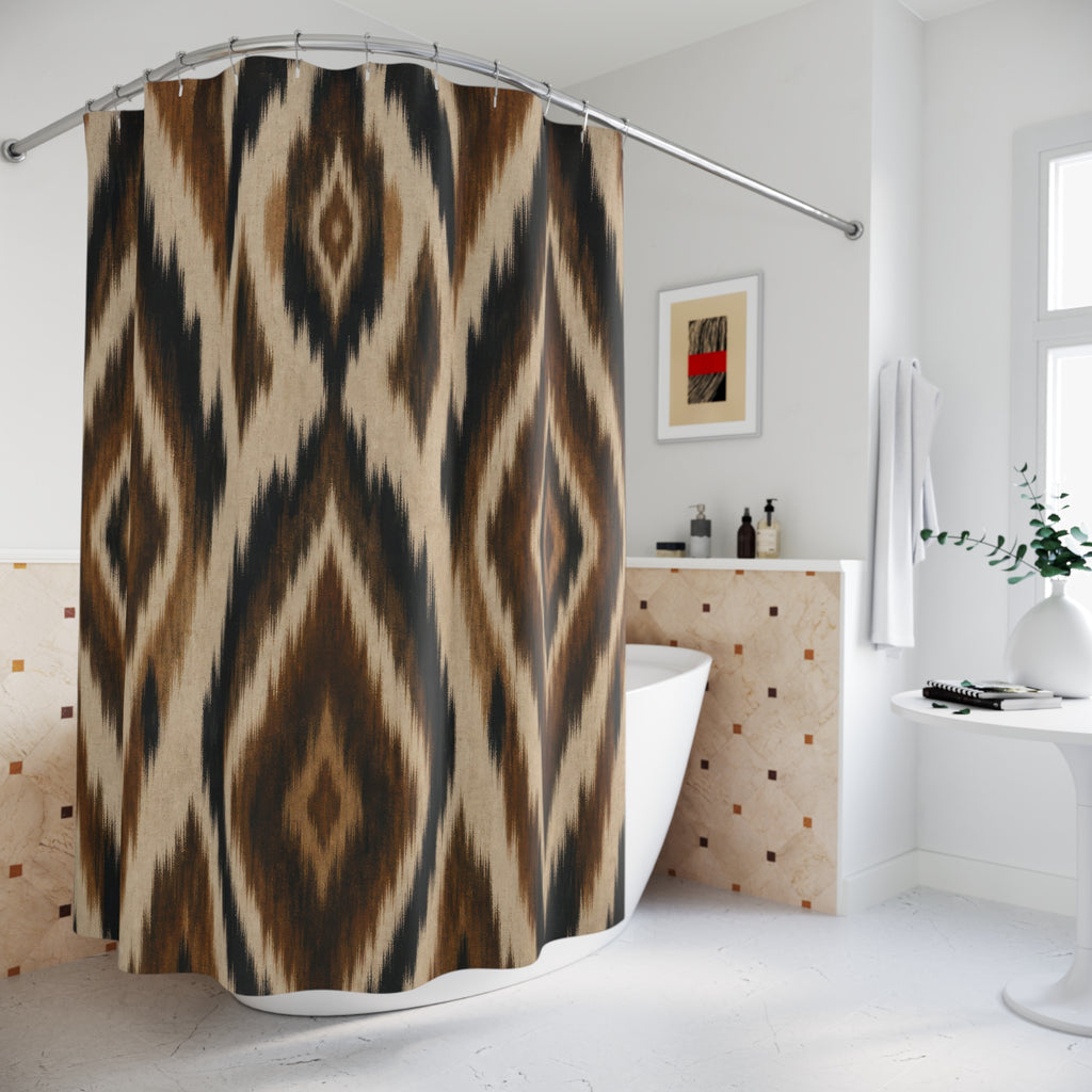 Black Brown Diamond Shower Curtain