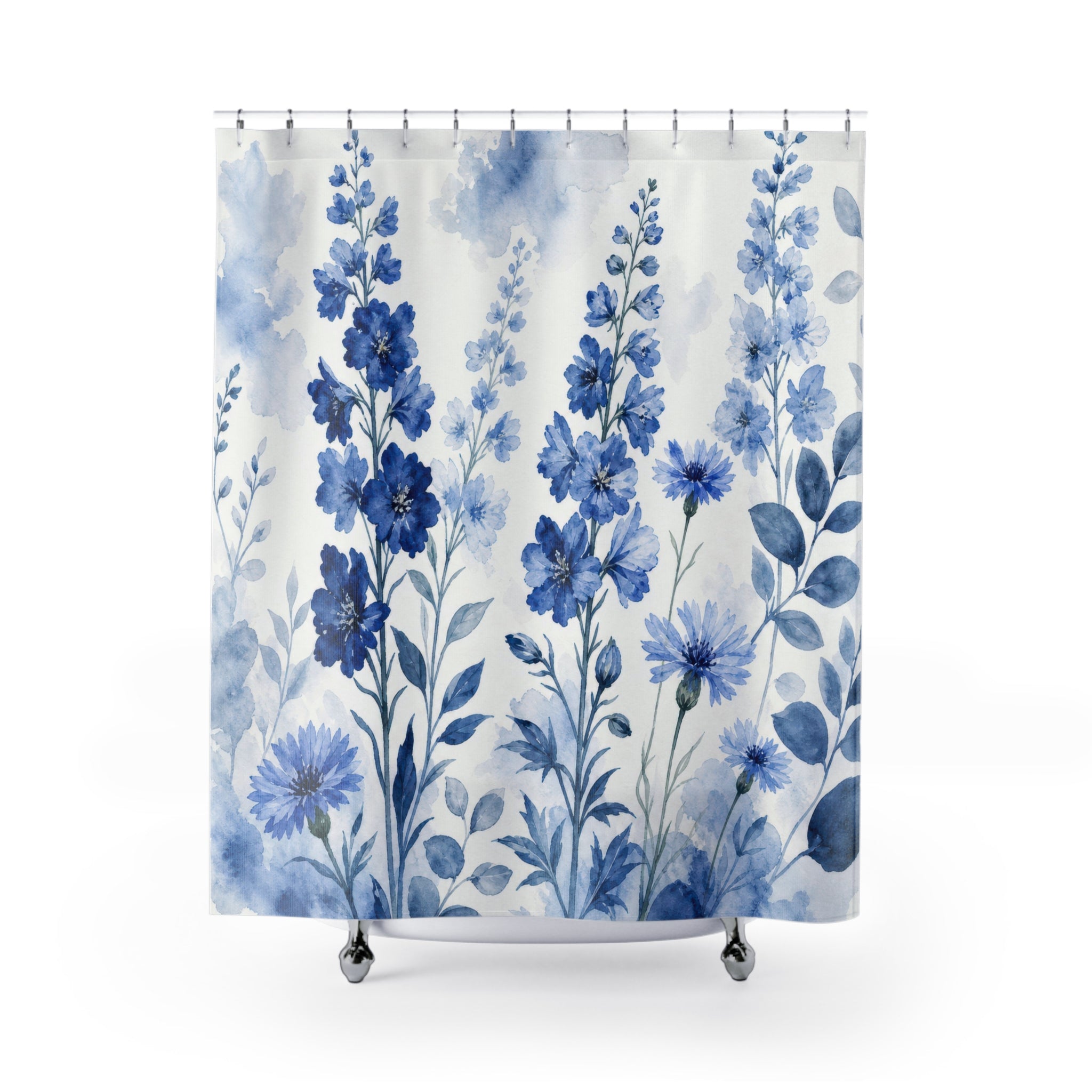 Blue Wildflower Shower Curtain