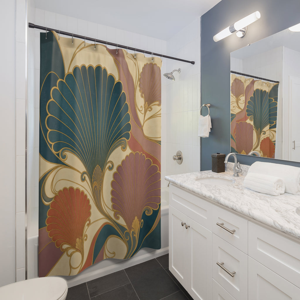 Art Nouveau Scallop Fan Shower Curtain