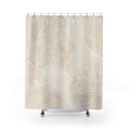 Cream Beige Floral Shower Curtain