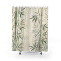 Mist Bamboo Leaf Print Shower Curtain