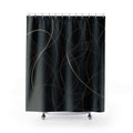 Abstract Gold Line Art Shower Curtain