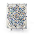 Blue Orange Mandala Medallion Shower Curtain