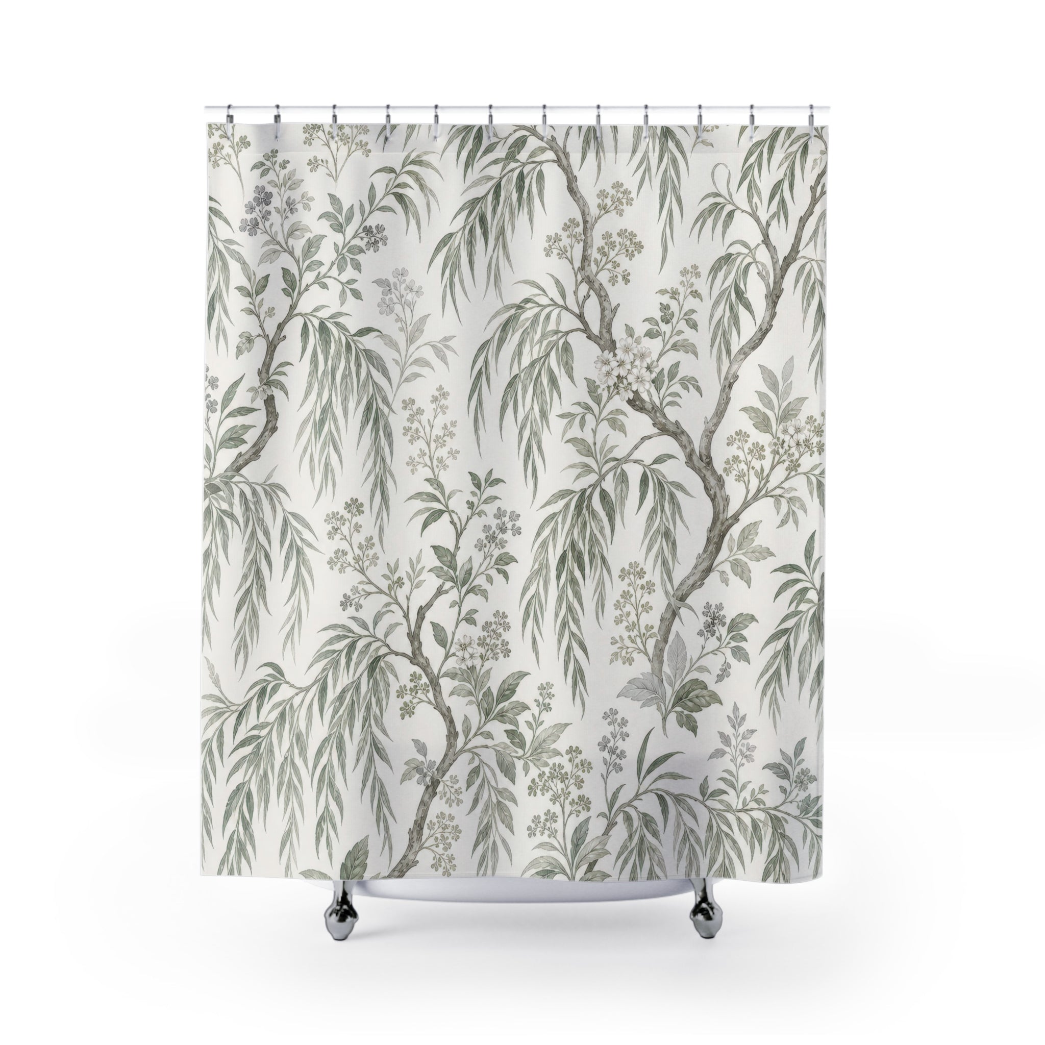 Green Chinoiserie Shower Curtain