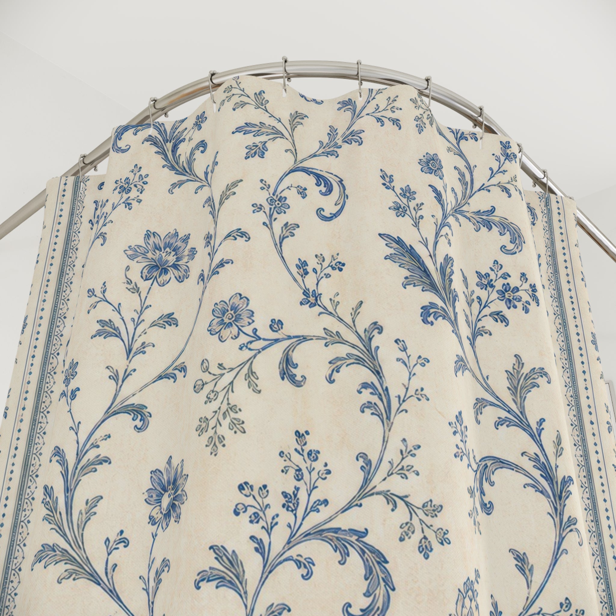 French Country Vine Blue Shower Curtain