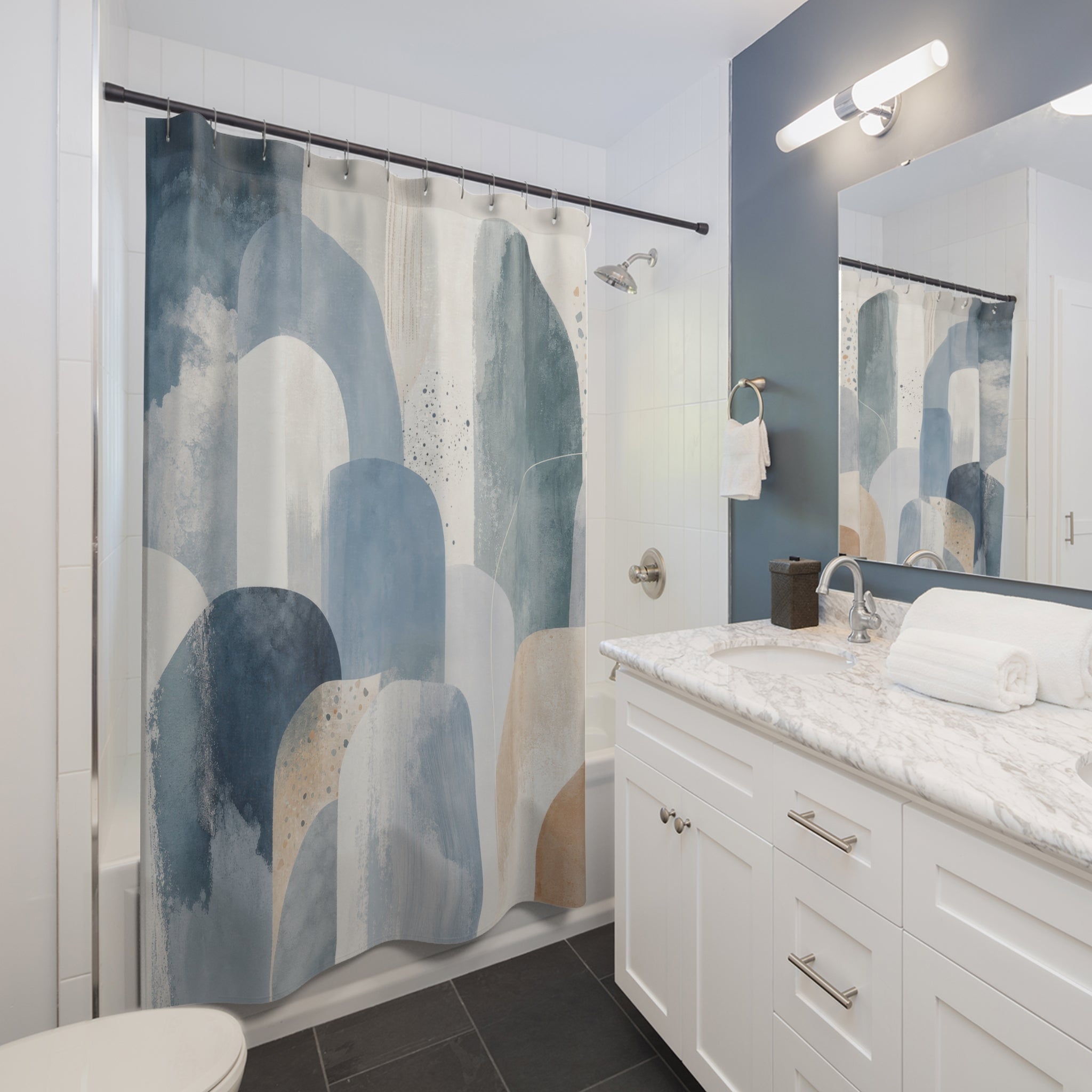 Soft Arch Watercolor Shower Curtain