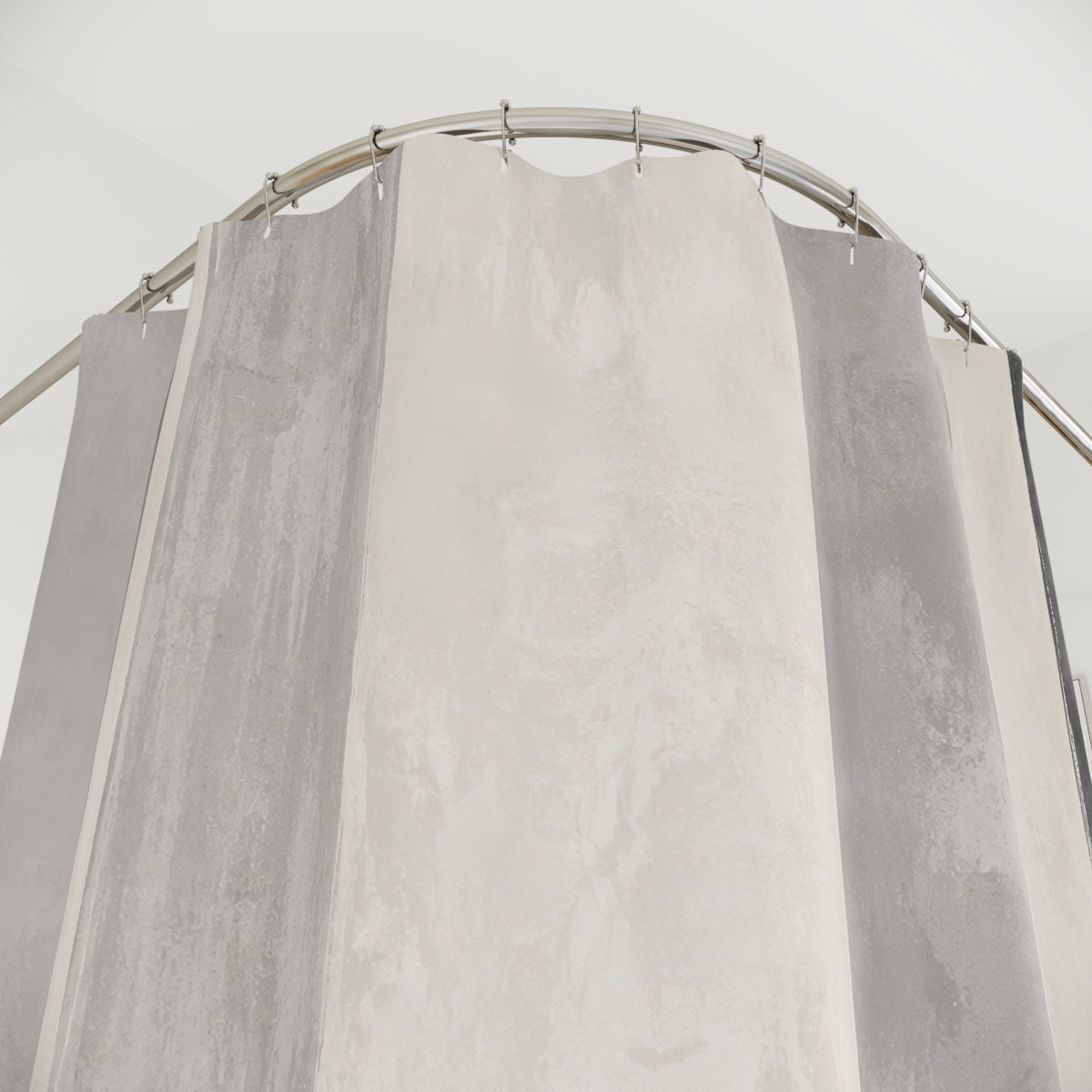 Grey White Vertical Stripe Shower Curtain