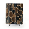 Black Brown River Stone Shower Curtain