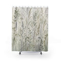Sage Meadow Shower Curtain, Sage Green Nature Bathroom Decor, Wildflower Botanical Bath Curtain, Guest Bath Decor, Small Bathroom Decor