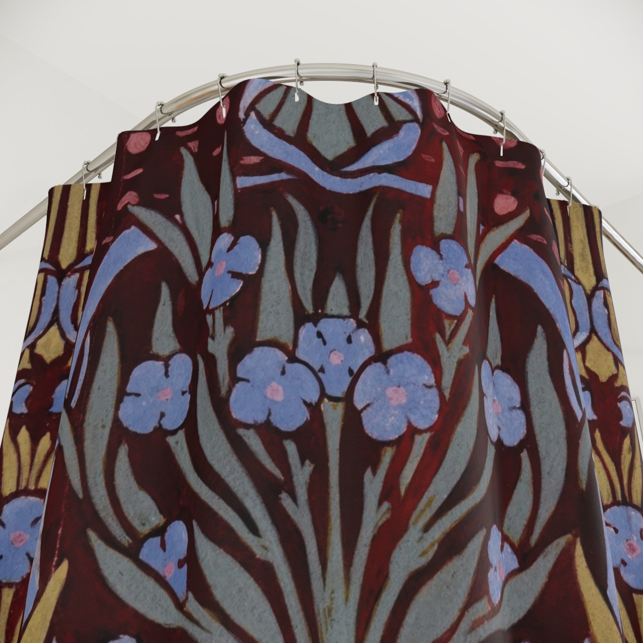 Mackmurdo Floral Shower Curtain – Red, Blue & Gold