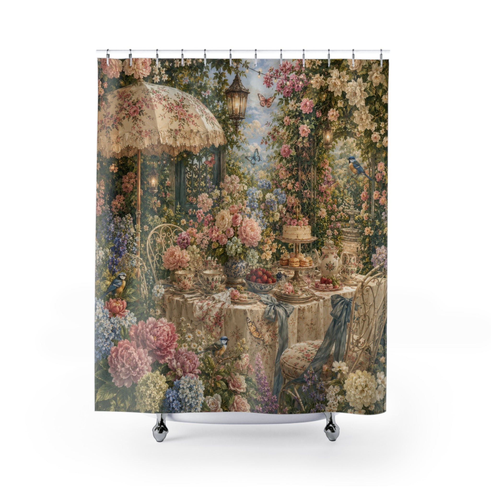 Garden Party Shower Curtain: Vintage Florals