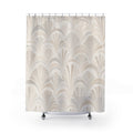 Off White Beige Fan Scallop Shower Curtain