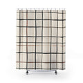 Black Beige Grid Shower Curtain
