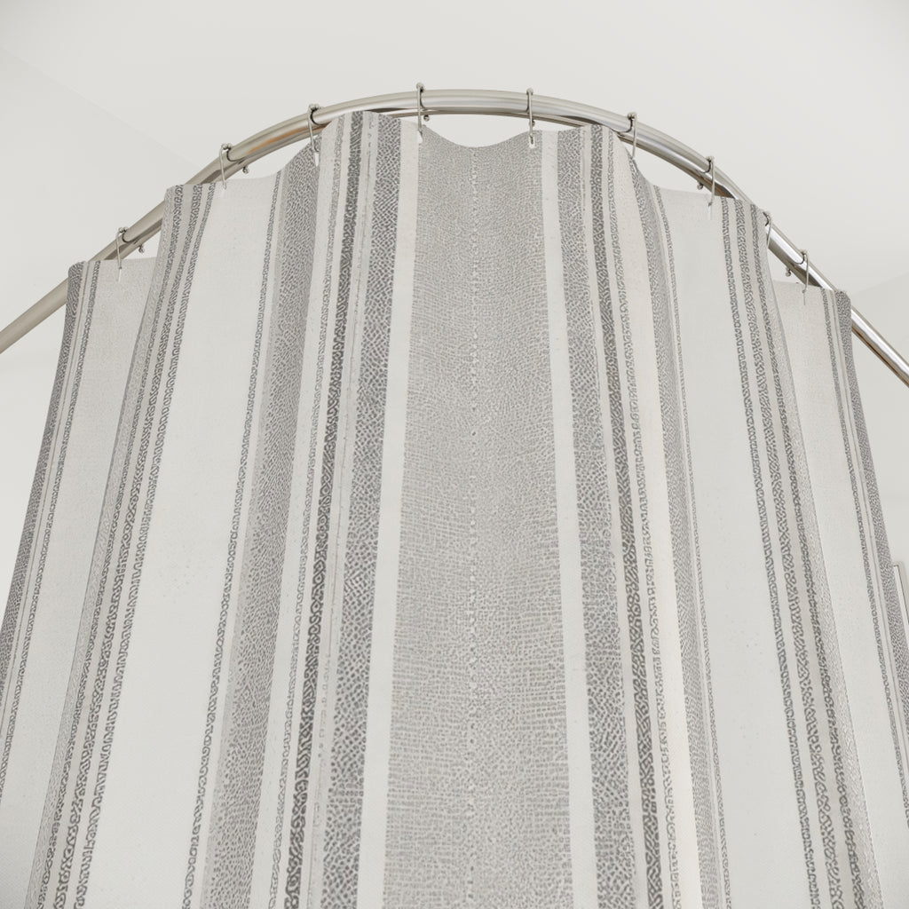 Grey Varied Stripe Shower Curtain