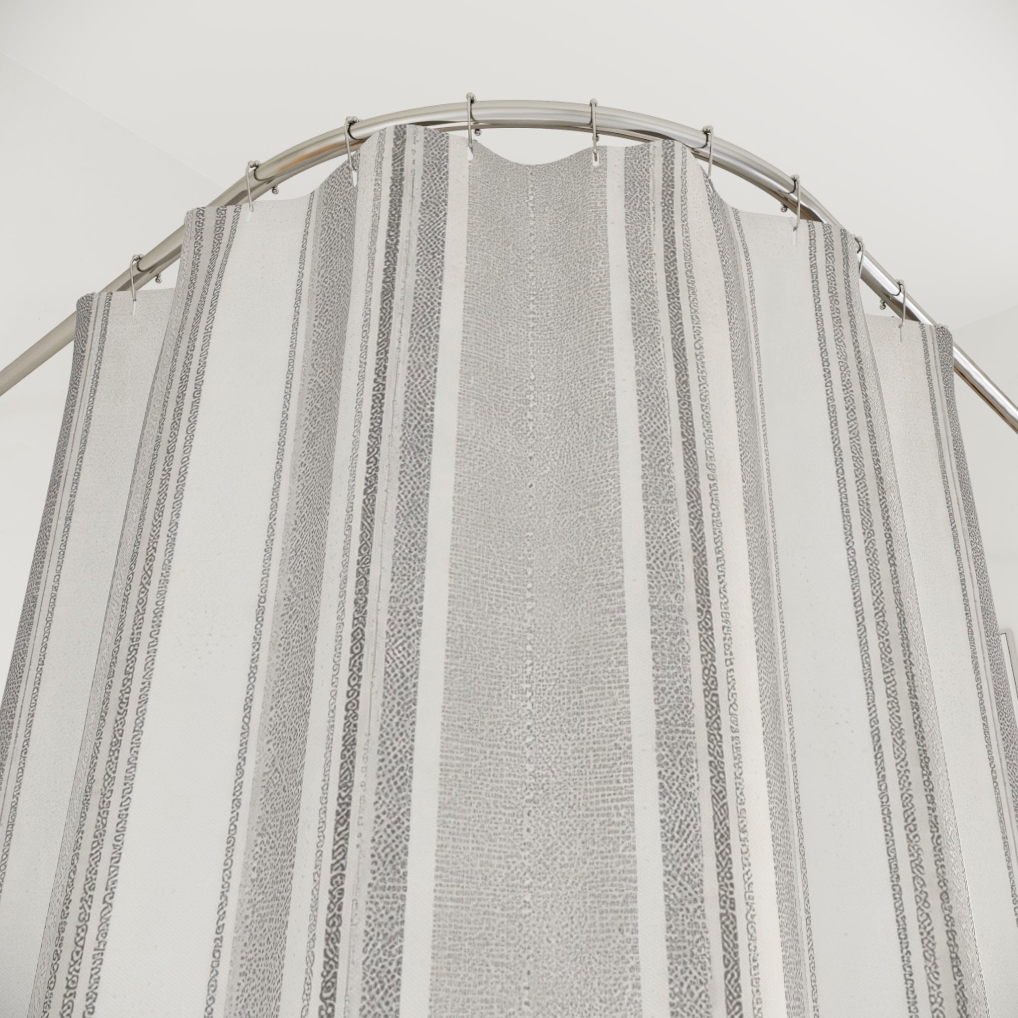 Grey Varied Stripe Shower Curtain