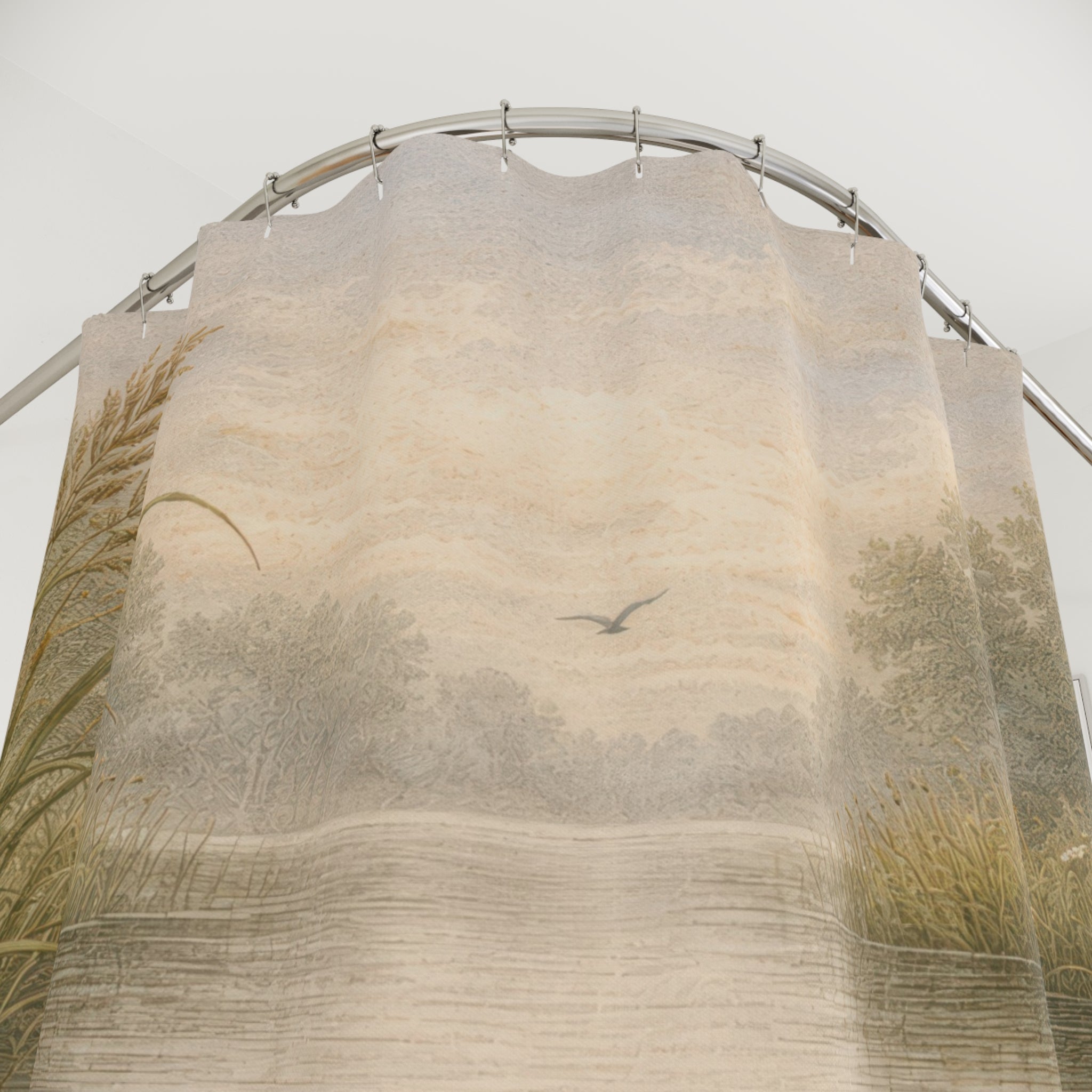 Duck Mother & Ducklings Shower Curtain – Pond Watercolor